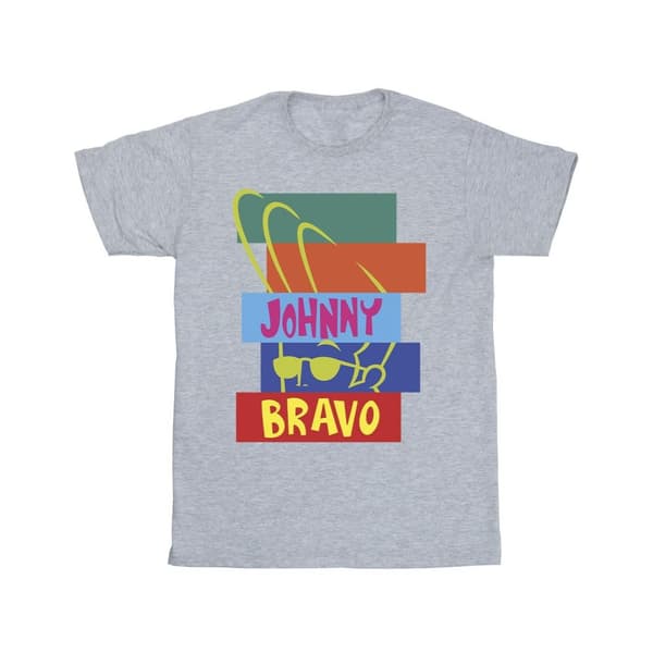 Johnny Bravo Mens Rectangle Pop Art T-Shirt
