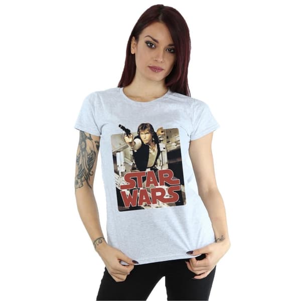Star Wars Womens/Ladies Han Solo Shooting Cotton T-Shirt