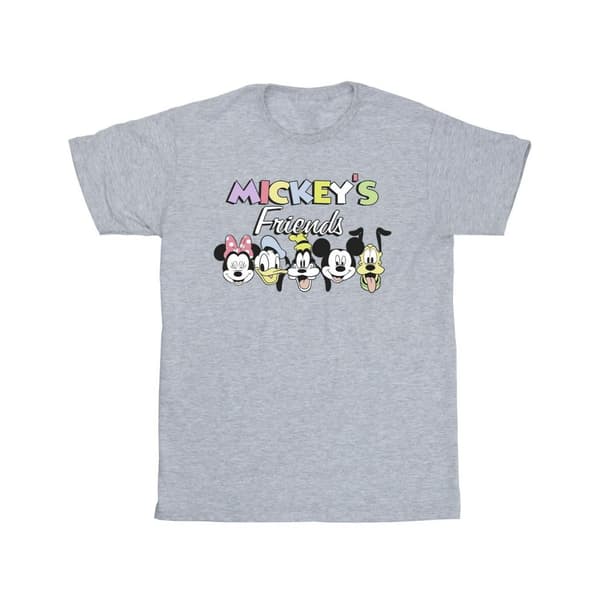 Disney Girls Mickey Mouse And Friends Faces Cotton T-Shirt