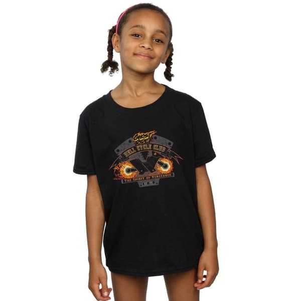 Marvel Ghost Rider Hell Cycle Club T-shirt i bomull för flickor