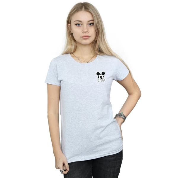 Disney Womens/Ladies Mickey Mouse Dont Speak Breast Print Cotton T-Shirt