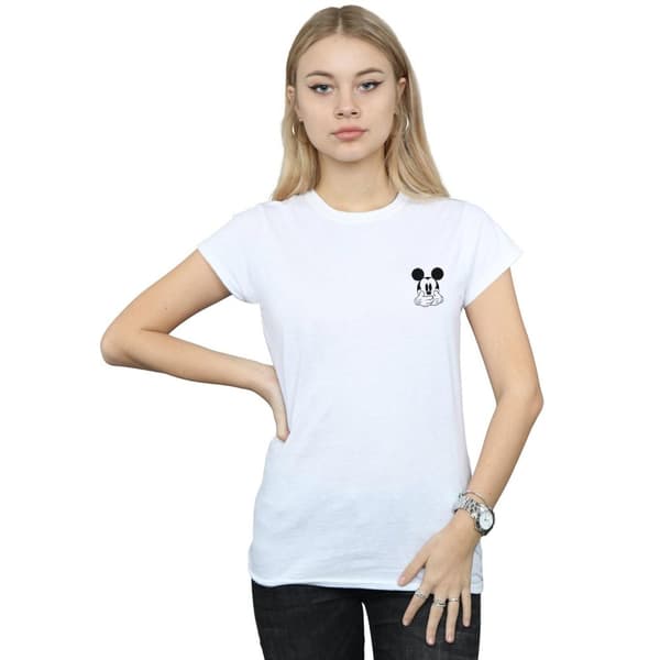 Disney Womens/Ladies Mickey Mouse Dont Speak Breast Print Cotton T-Shirt