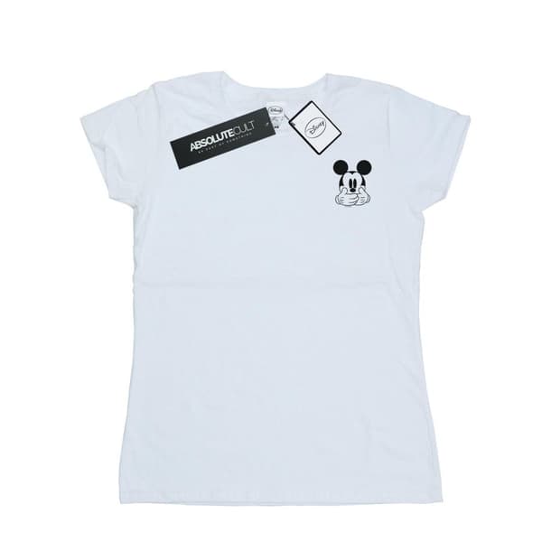 Disney Womens/Ladies Mickey Mouse Dont Speak Breast Print Cotton T-Shirt