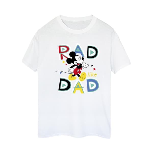 Disney Womens/Ladies Mickey Mouse Rad Dad Cotton Boyfriend T-Shirt