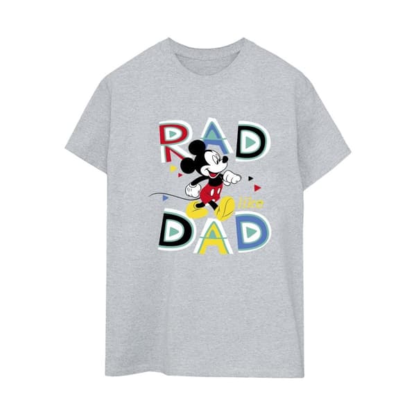 Disney Womens/Ladies Mickey Mouse Rad Dad Cotton Boyfriend T-Shirt