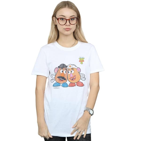 Disney Womens/Ladies Toy Story 4 Mr And Mrs Potato Head Cotton Boyfriend T-Shirt
