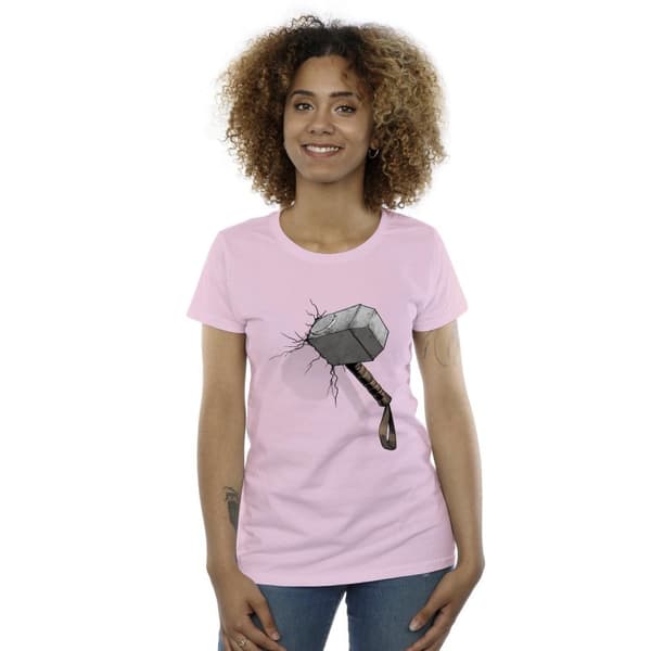 Marvel Universe Womens/Ladies Thor Hammer Crack Cotton T-Shirt