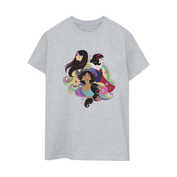 Disney Prinsessan Mulan Jasmine Snövit Bomull Boyfriend T-shirt - dam/dam