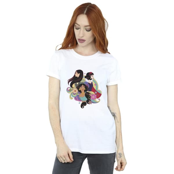 Disney Prinsessan Mulan Jasmine Snövit Bomull Boyfriend T-shirt - dam/dam