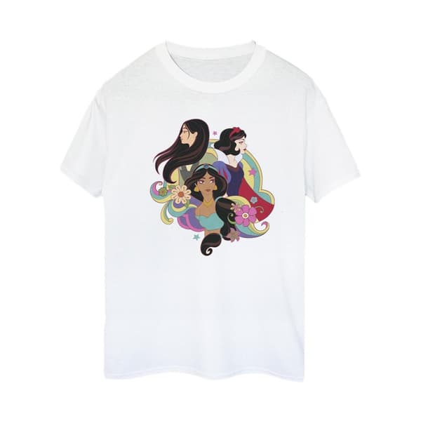Disney Prinsessan Mulan Jasmine Snövit Bomull Boyfriend T-shirt - dam/dam