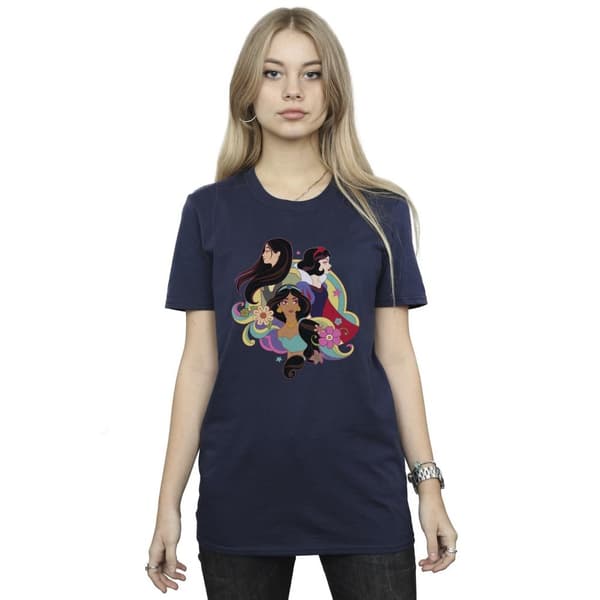 Disney Prinsessan Mulan Jasmine Snövit Bomull Boyfriend T-shirt - dam/dam
