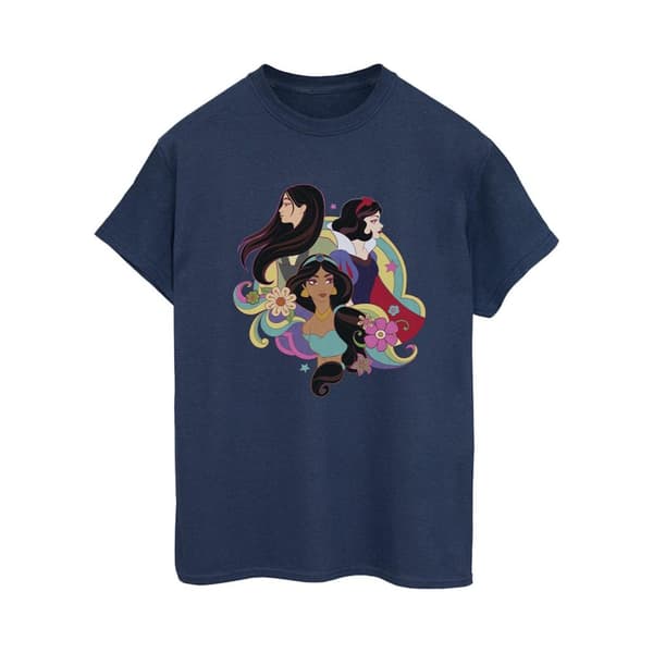 Disney Prinsessan Mulan Jasmine Snövit Bomull Boyfriend T-shirt - dam/dam