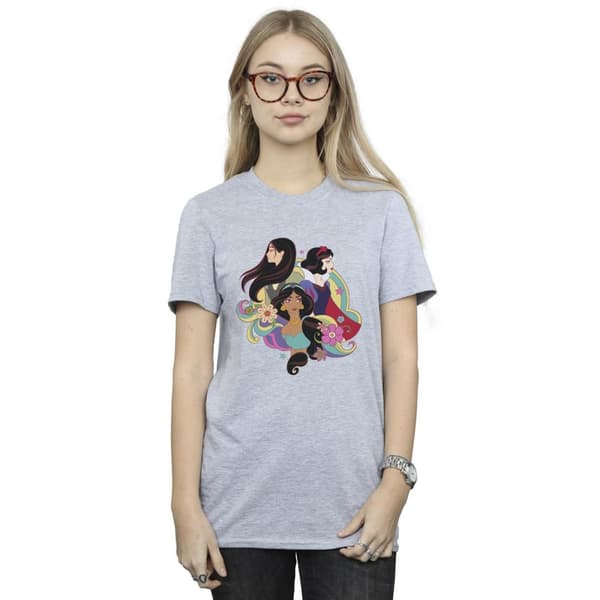 Disney Prinsessan Mulan Jasmine Snövit Bomull Boyfriend T-shirt - dam/dam