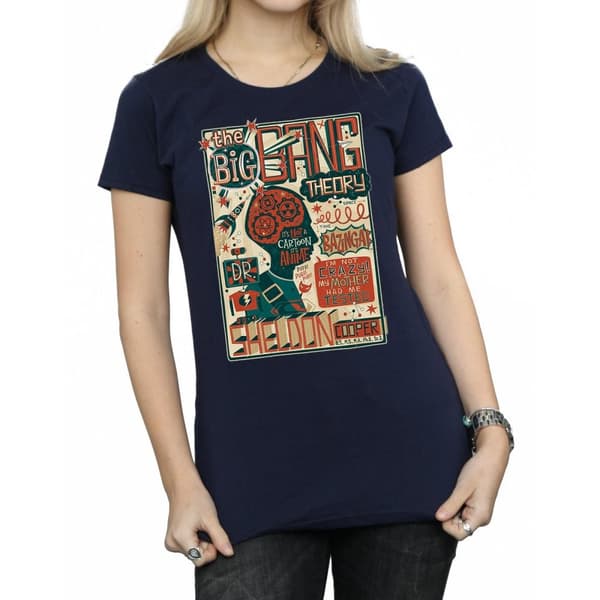 Big Bang Theory Womens/Ladies Infographic Poster Cotton T-Shirt