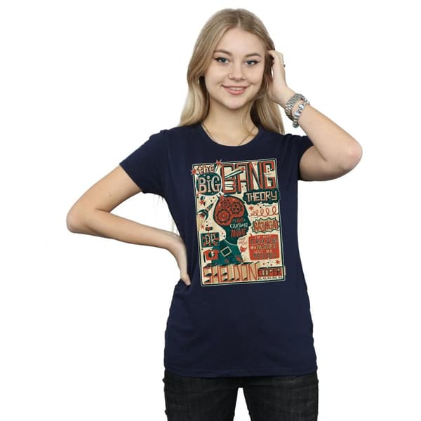 Big Bang Theory Womens/Ladies Infographic Poster Cotton T-Shirt