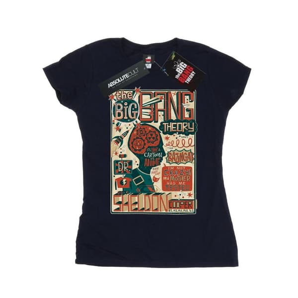 Big Bang Theory Womens/Ladies Infographic Poster Cotton T-Shirt