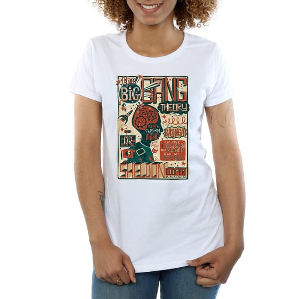 Big Bang Theory Womens/Ladies Infographic Poster Cotton T-Shirt