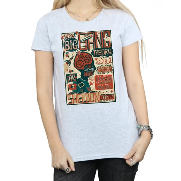 Big Bang Theory Womens/Ladies Infographic Poster Cotton T-Shirt