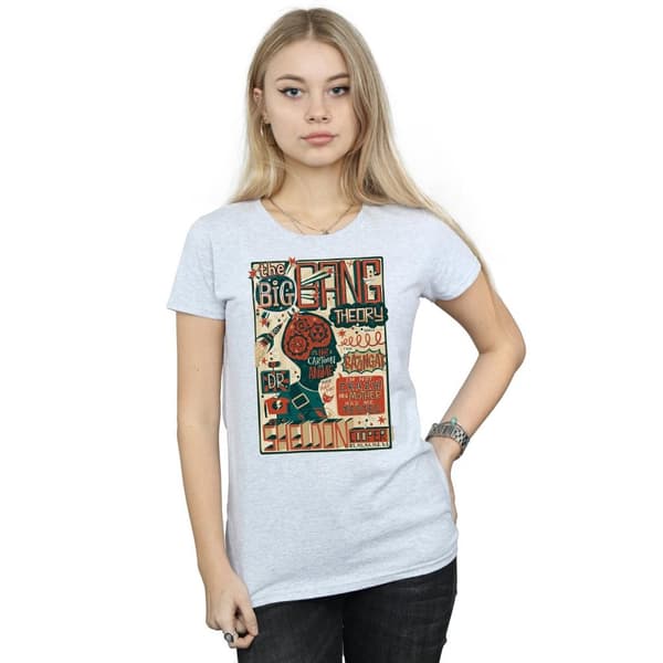 Big Bang Theory Womens/Ladies Infographic Poster Cotton T-Shirt