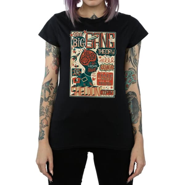 Big Bang Theory Womens/Ladies Infographic Poster Cotton T-Shirt