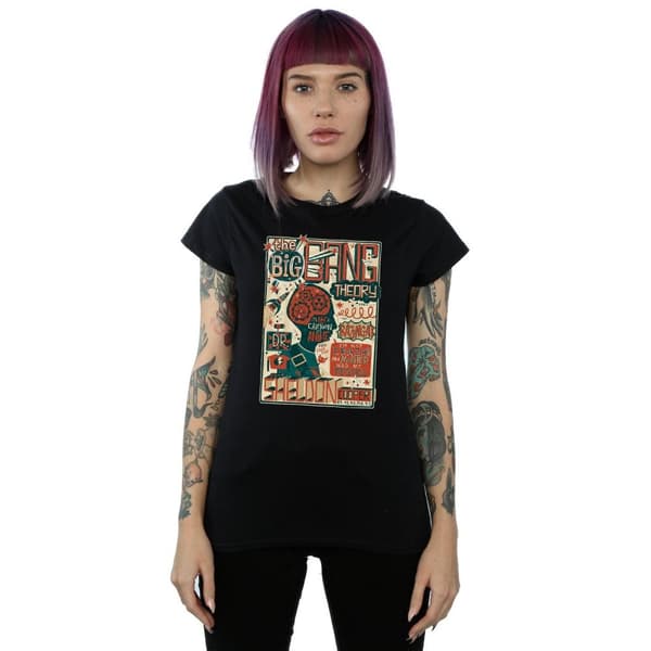 Big Bang Theory Womens/Ladies Infographic Poster Cotton T-Shirt