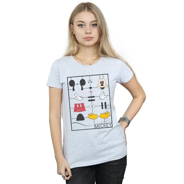 Disney Womens/Ladies Mickey Mouse Construction Kit Cotton T-Shirt