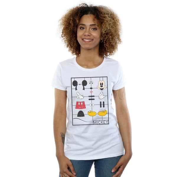 Disney Womens/Ladies Mickey Mouse Construction Kit Cotton T-Shirt