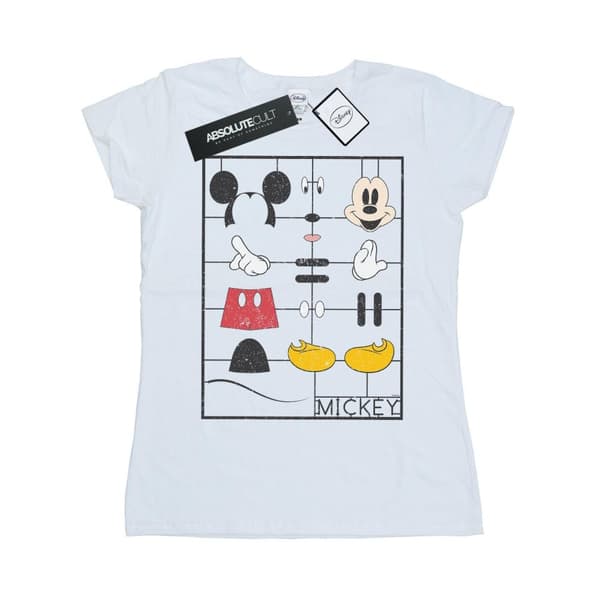 Disney Womens/Ladies Mickey Mouse Construction Kit Cotton T-Shirt