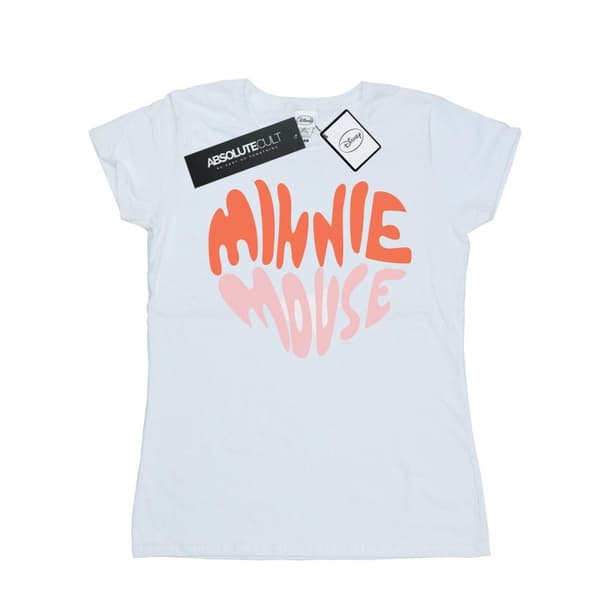 Disney Dam/Tjej Minnie Mouse Hjärtformad Bomulls-T-shirt