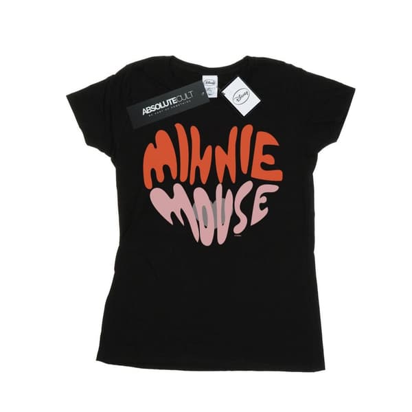 Disney Dam/Tjej Minnie Mouse Hjärtformad Bomulls-T-shirt