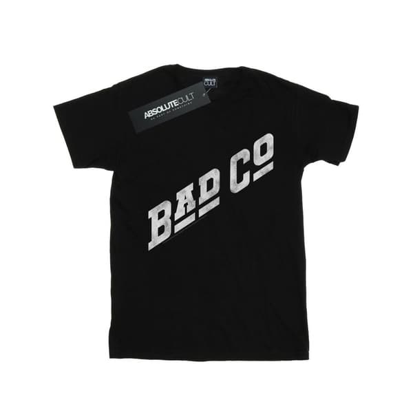 Bad Company Girls Distressed Logo Cotton T-Shirt Black 5-6 Years
