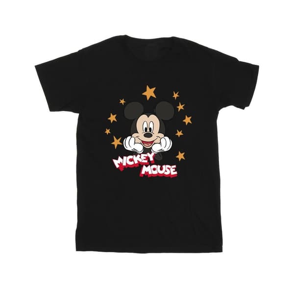 Disney Girls Mickey Mouse Stars Cotton T-Shirt