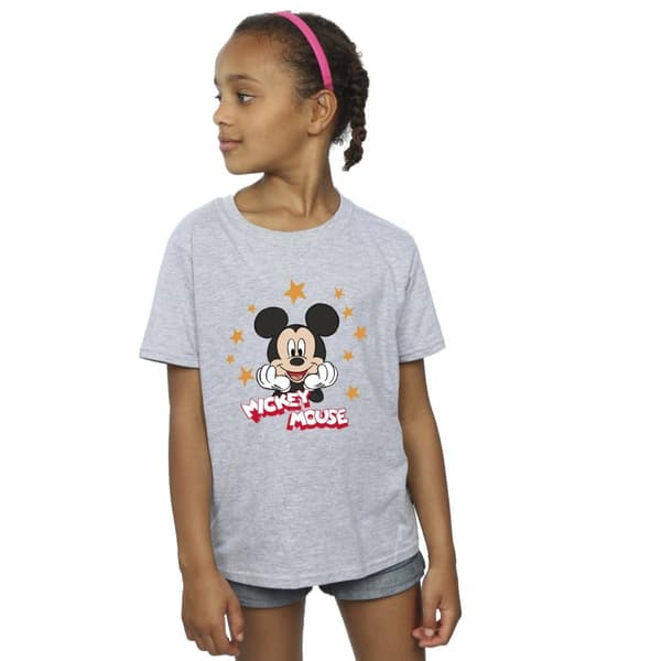 Disney Girls Mickey Mouse Stars Cotton T-Shirt