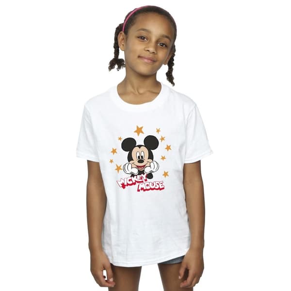 Disney Girls Mickey Mouse Stars Cotton T-Shirt