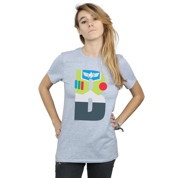 Disney Dam/Lady Alphabet B Is For Buzz Lightyear Boyfriend T-shirt i bomull