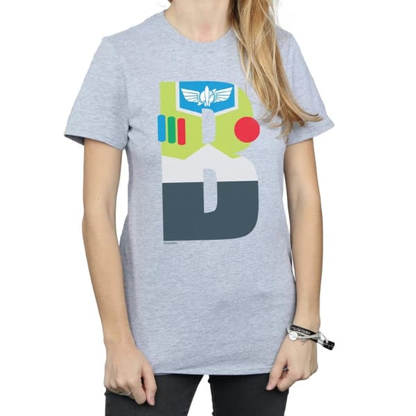 Disney Dam/Lady Alphabet B Is For Buzz Lightyear Boyfriend T-shirt i bomull