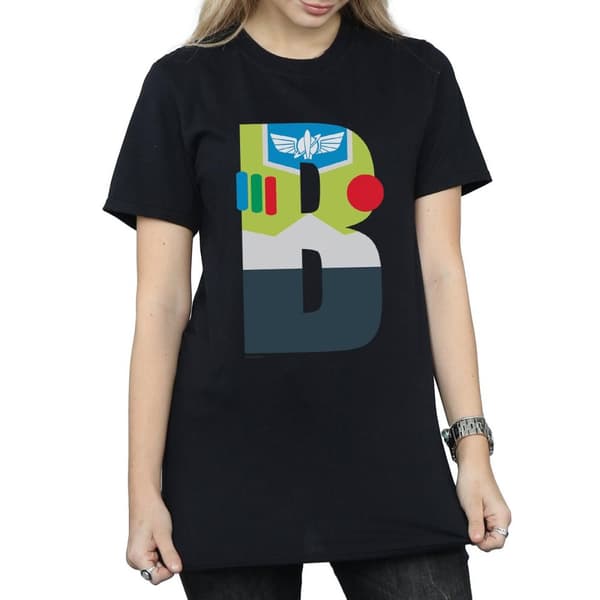 Disney Dam/Lady Alphabet B Is For Buzz Lightyear Boyfriend T-shirt i bomull