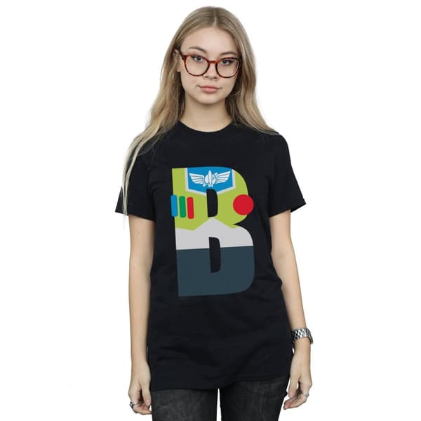 Disney Dam/Lady Alphabet B Is For Buzz Lightyear Boyfriend T-shirt i bomull
