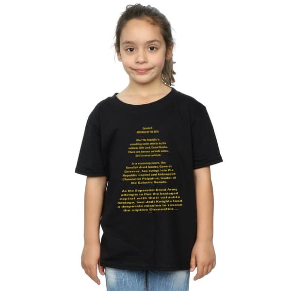 Star Wars Girls Revenge Of The Sith Opening Crawl Cotton T-Shirt