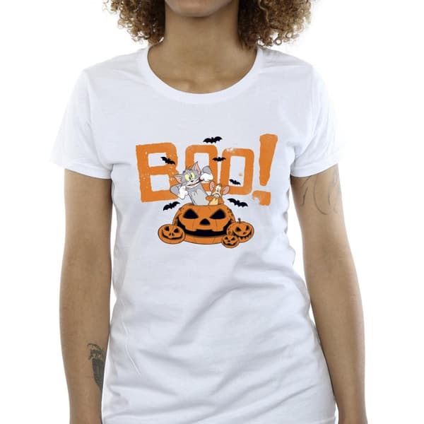 Tom & Jerry Womens/Ladies Halloween Boo! Cotton T-Shirt