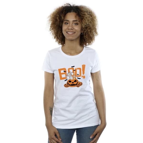 Tom & Jerry Womens/Ladies Halloween Boo! Cotton T-Shirt