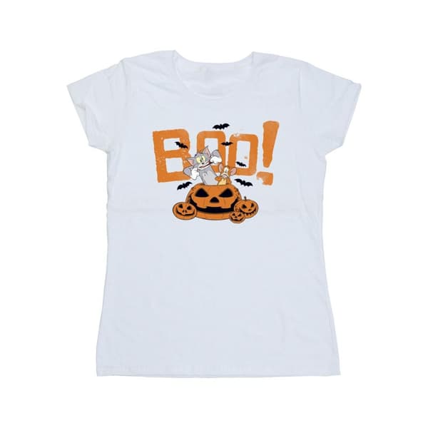 Tom & Jerry Womens/Ladies Halloween Boo! Cotton T-Shirt