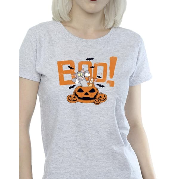 Tom & Jerry Womens/Ladies Halloween Boo! Cotton T-Shirt