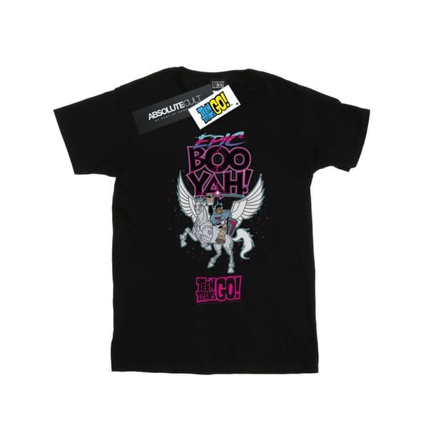 DC Comics Womens/Ladies Teen Titans Go Epic Boo Yah Cotton Boyfriend T-Shirt Black M