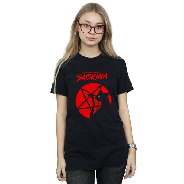 The Chilling Adventures Of Sabrina Dam/Tjej Salem Pentagram Boyfriend T-shirt i bomull