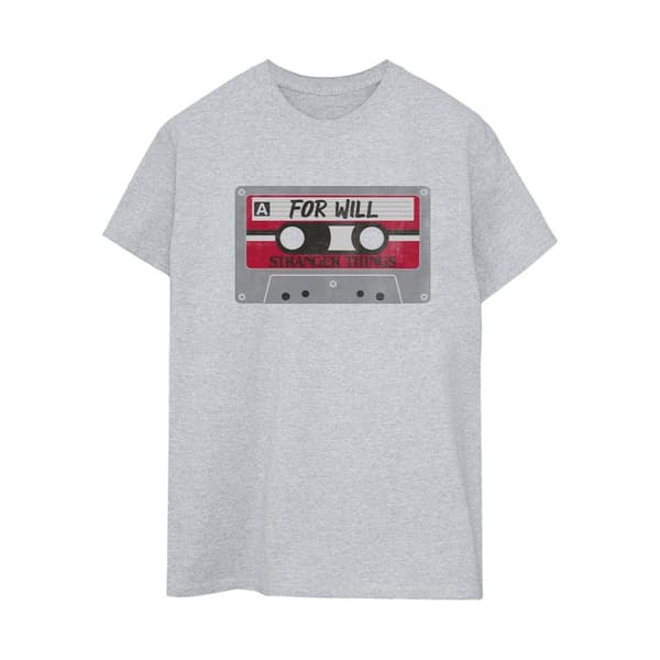 Netflix Womens/Ladies Stranger Things Cassette For Will Cotton Boyfriend T-Shirt