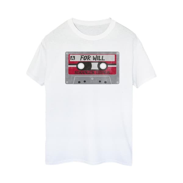 Netflix Womens/Ladies Stranger Things Cassette For Will Cotton Boyfriend T-Shirt