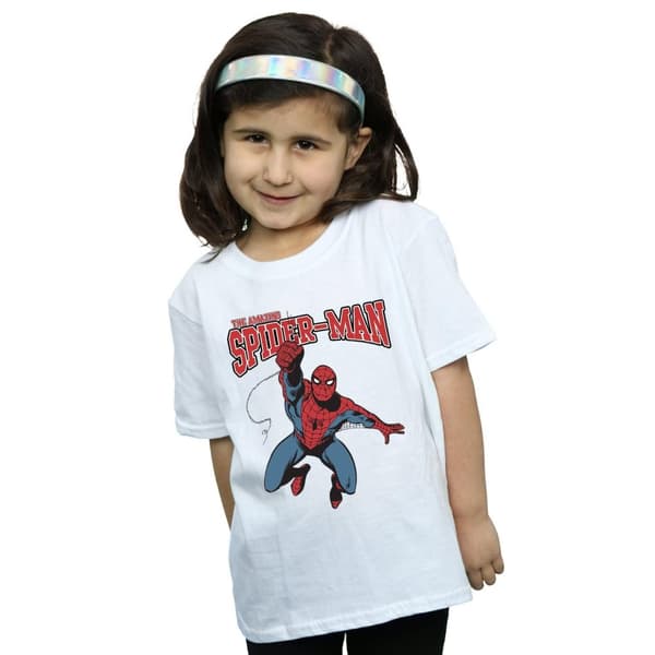 Marvel Girls Spider-Man Leap Cotton T-Shirt