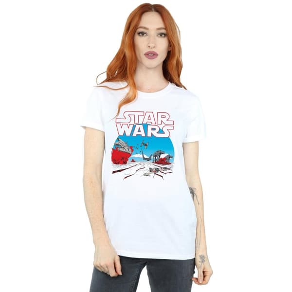 Star Wars Dam/Tjej The Last Jedi - Action Scene Boyfriend-T-shirt i bomull