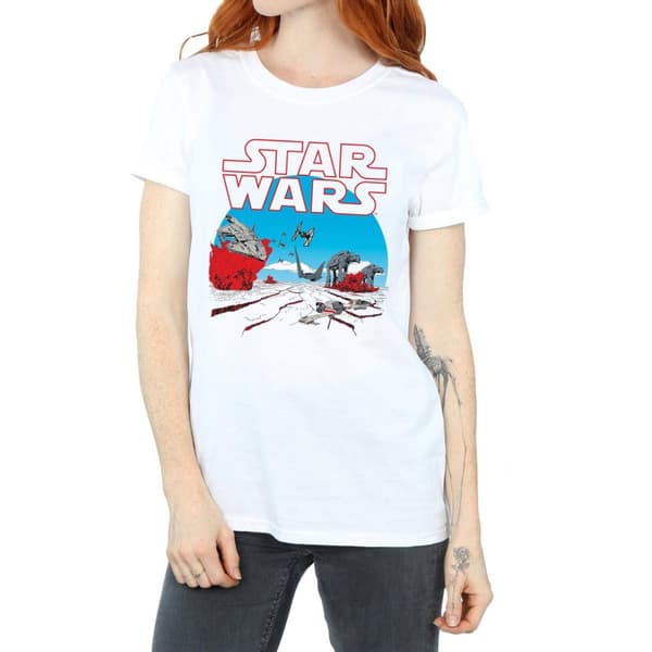 Star Wars Dam/Tjej The Last Jedi - Action Scene Boyfriend-T-shirt i bomull